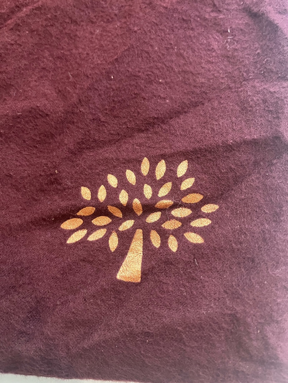 MULBERRY BURGUNDY DUST BAG